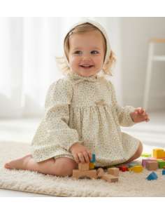 25405 ﻿Vestido y Cubrepañal con Capucha Patito BabyFerr