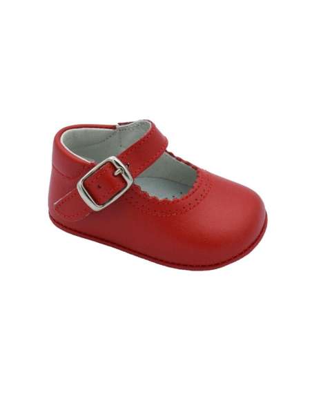 PEUQUE DE BEBÉ EN PIEL 712C ROJO