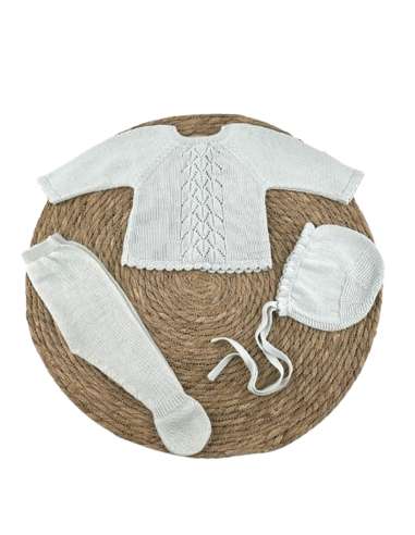 Baby 3-Piece Perlé Set Light Blue Model 3414 – Casita de Pepito