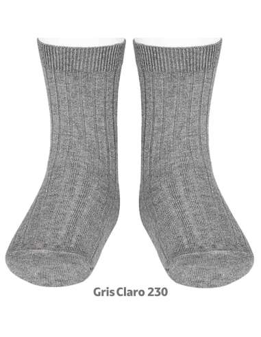 Light grey ribbed ankle socks
