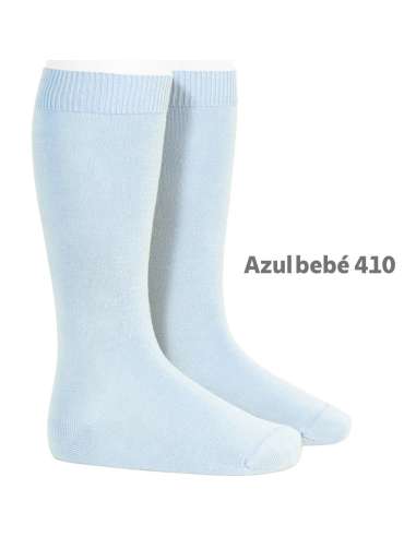 Calcetín Alto Básico de Punto Liso Azul Bebé – Cóndor