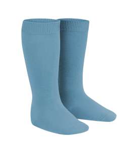 Basic Plain Knit Knee-High Socks in Baby Blue – Cóndor