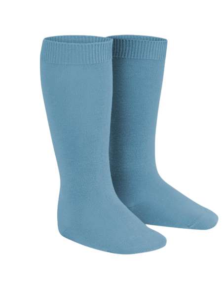 Calcetín Alto Básico de Punto Liso Azul Bebé – Cóndor