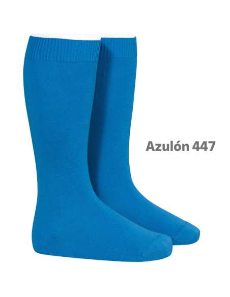 Calcetín Alto Básico de Punto Liso Azul Bebé – Cóndor