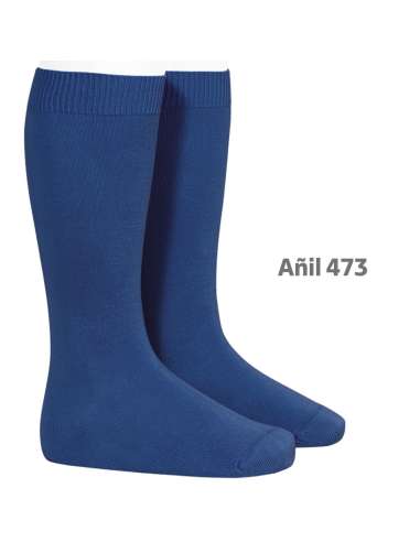 Calcetín Alto Básico de Punto Liso Azul Bebé – Cóndor