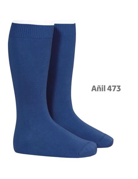 Calcetín Alto Básico de Punto Liso Azul Bebé – Cóndor