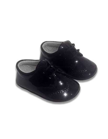 BLUCHER DE BEBÉ EN PIEL CHAROL MARINO